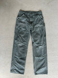 Faded/Distressed Olive Carhartt Double Knees 32x32