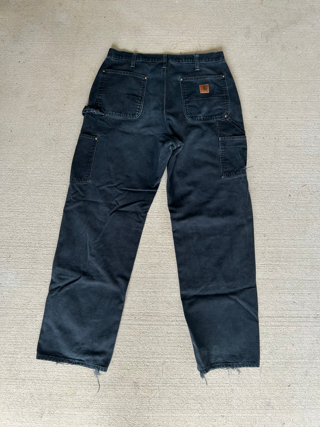 Faded Black Carhartt Double Knees 35x33