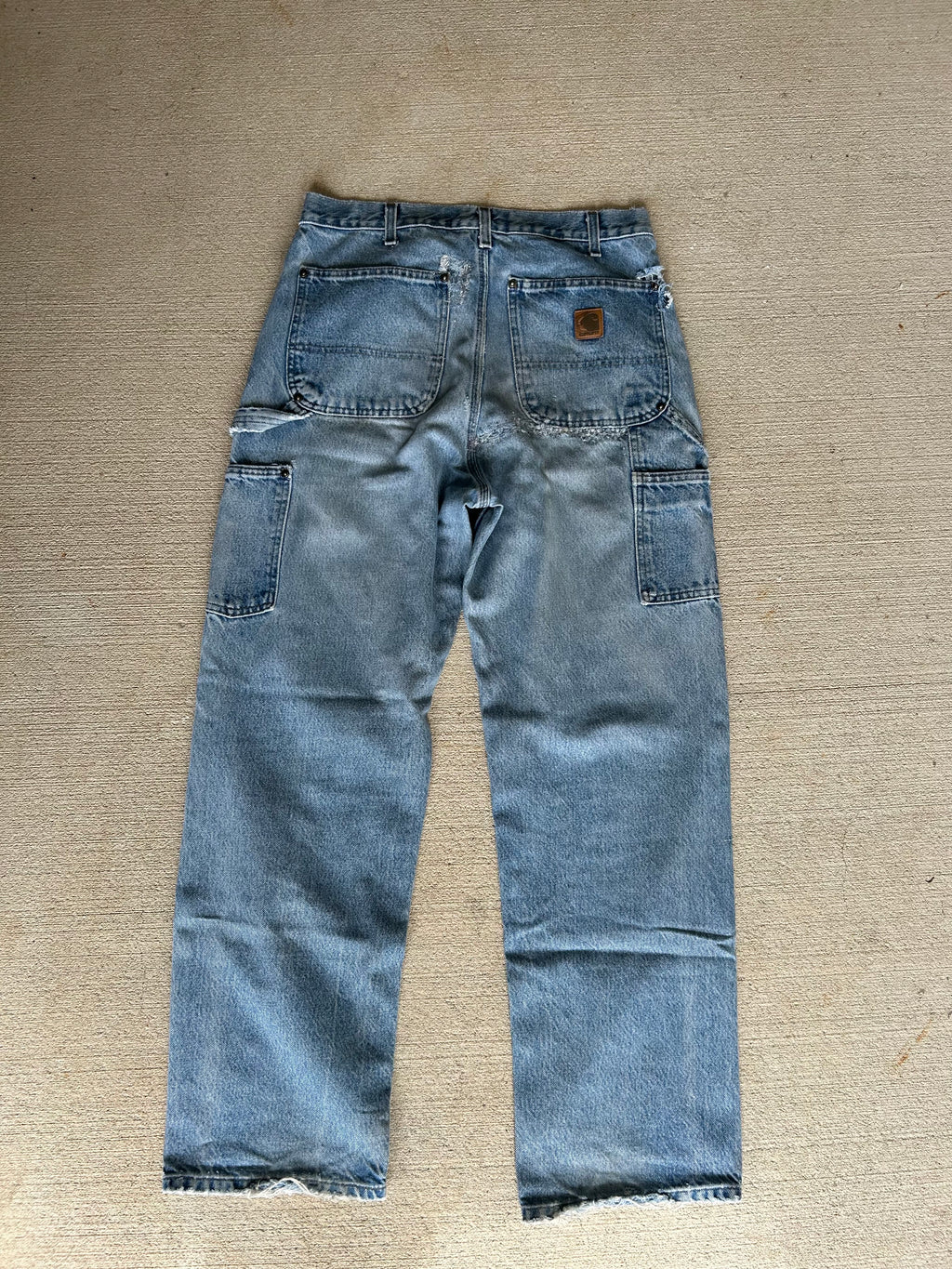Faded/Distressed Denim Carhartt Double Knees 32x32