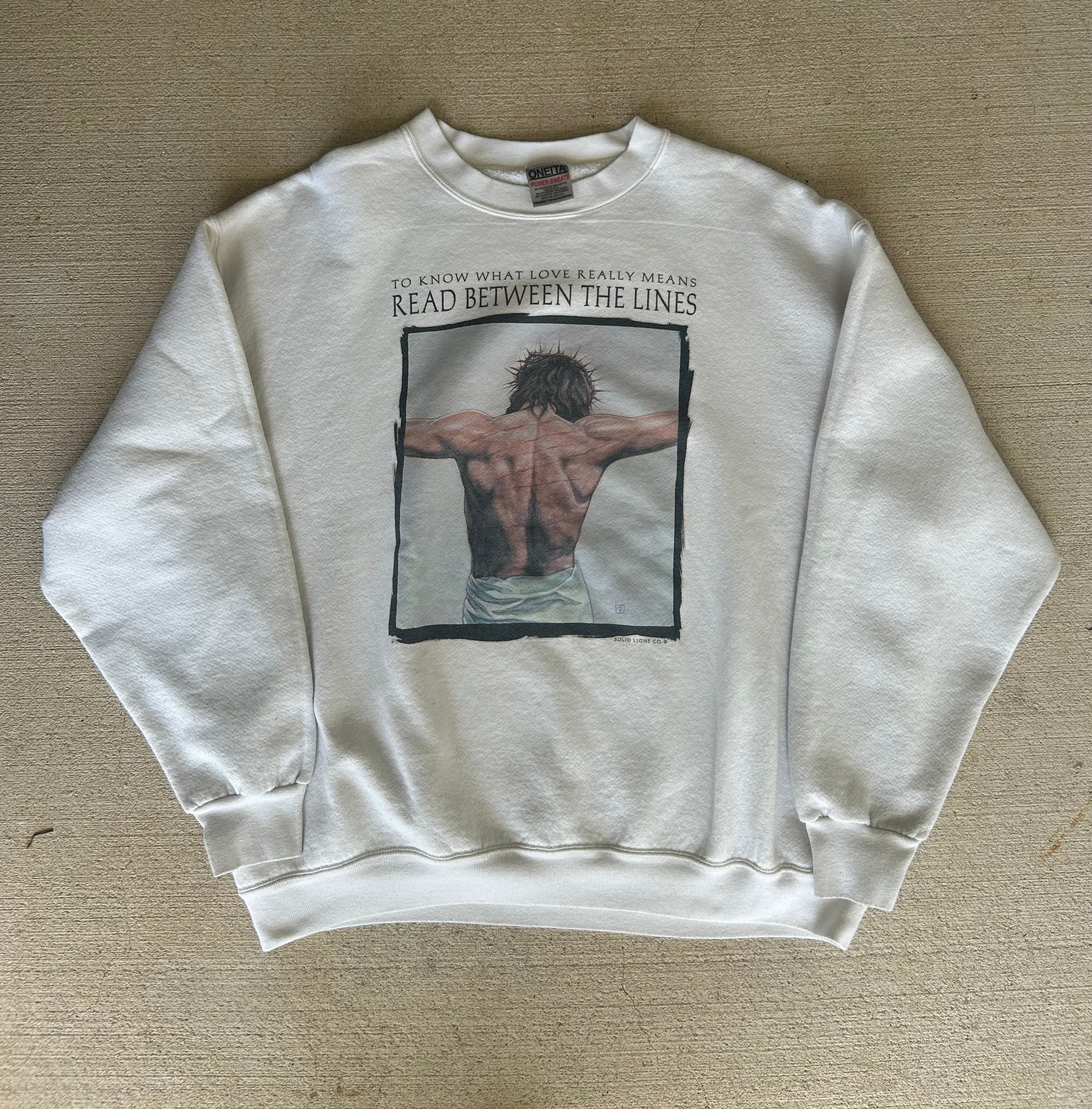 90’s Read Between The Lines Jesus Crewneck XL