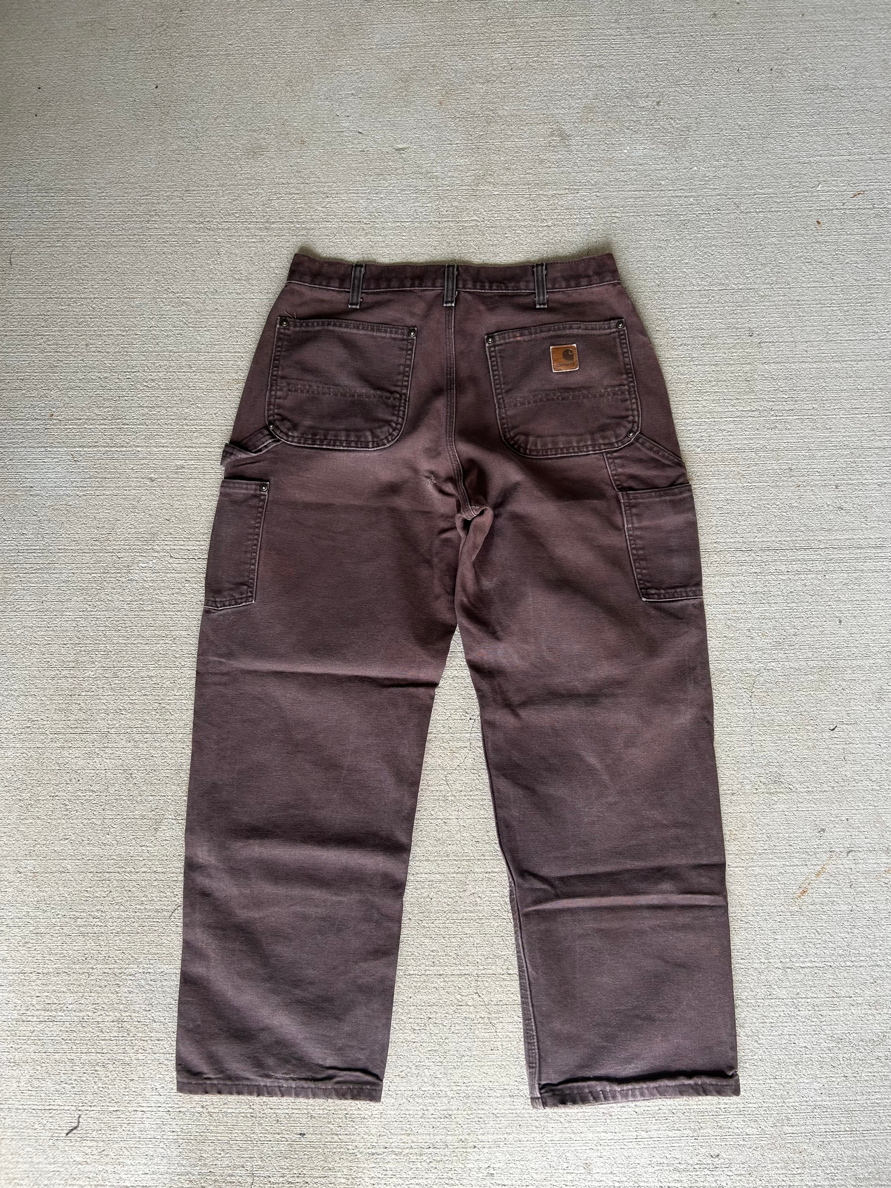 Faded Chocolate Carhartt Double Knees 34x32