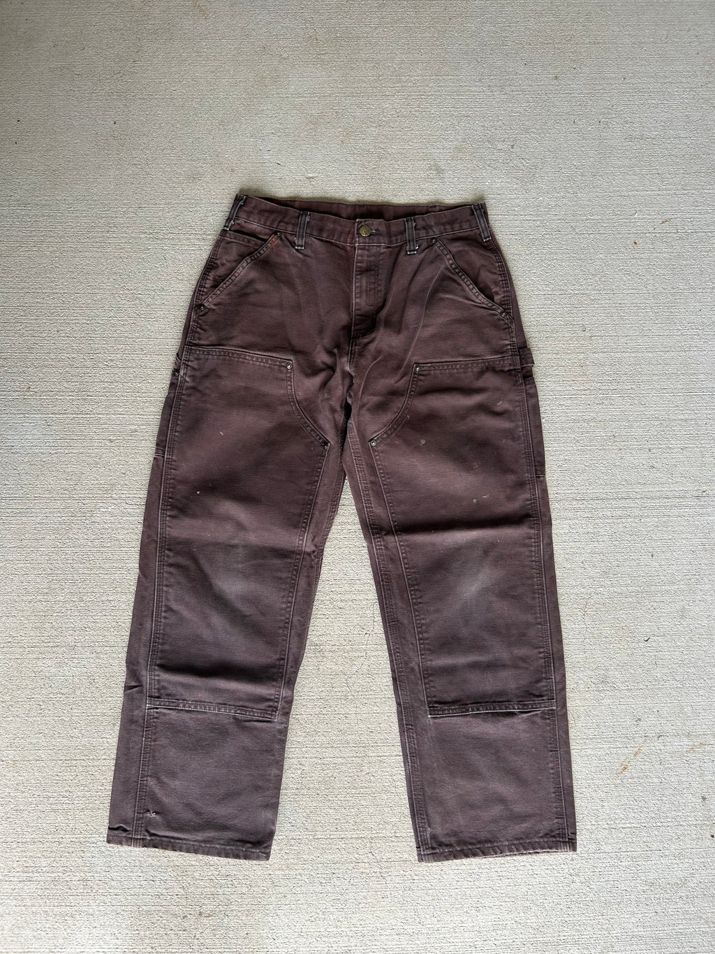Faded Chocolate Carhartt Double Knees 34x32