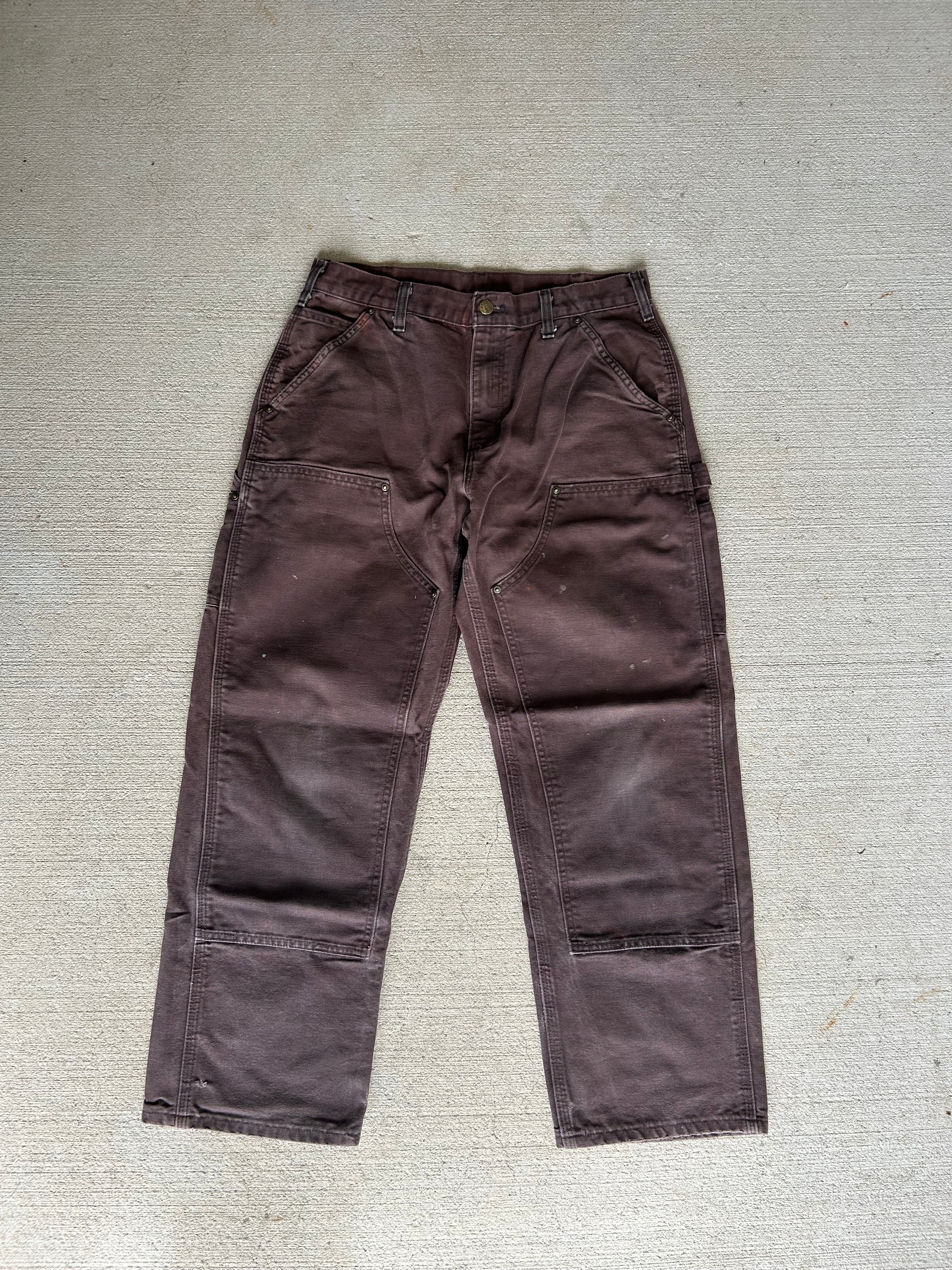 Faded Chocolate Carhartt Double Knees 34x32
