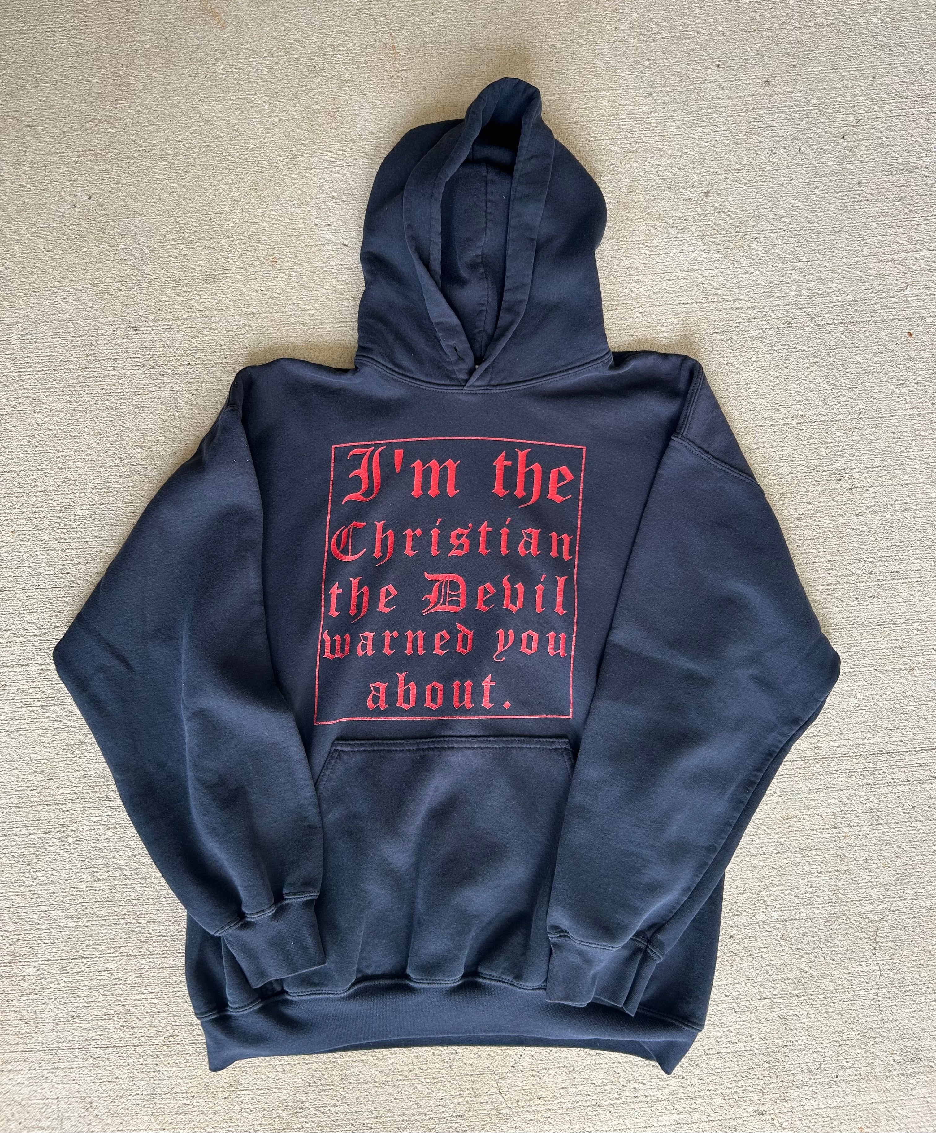 Vintage Old English Jesus Hoodie Large