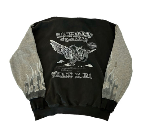 00’s Harley Davidson Barrel Flame Hoodie Large