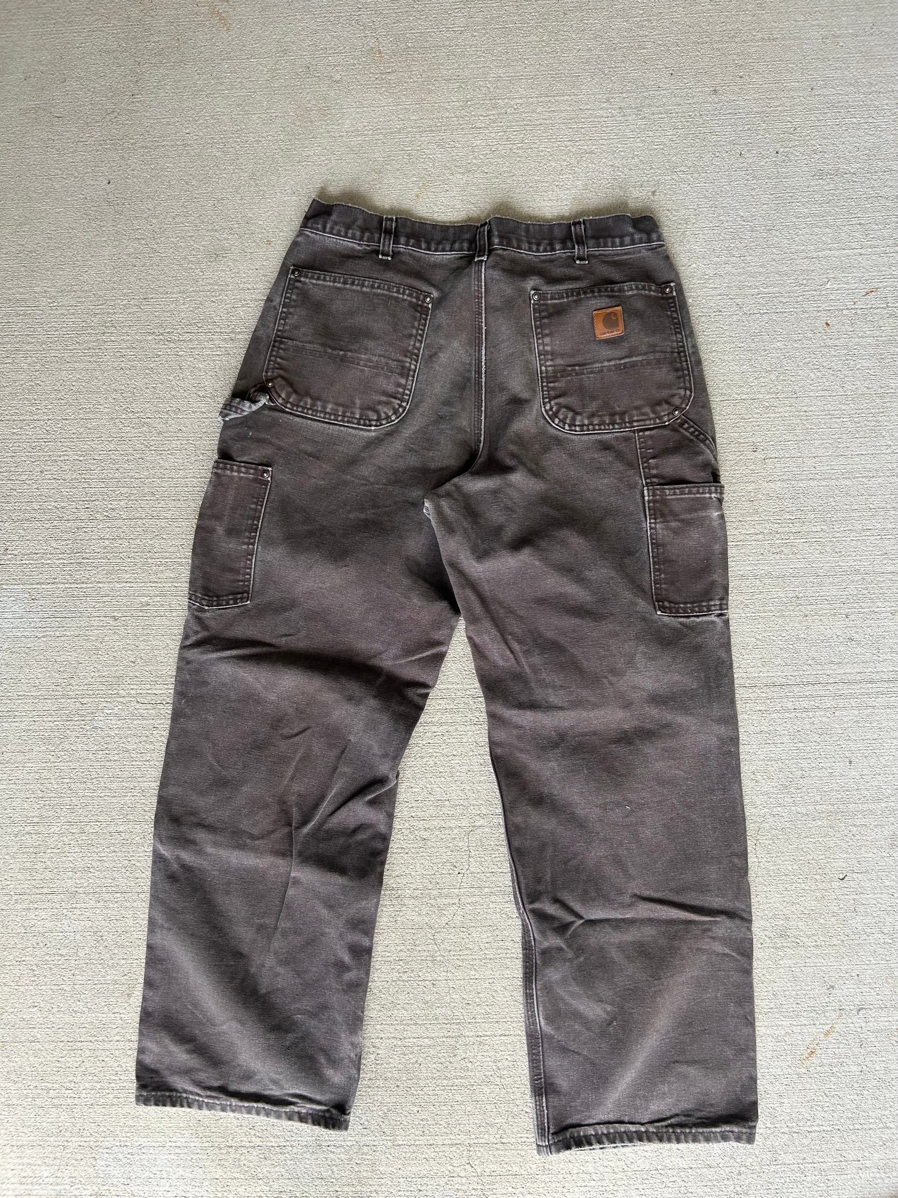 Faded Brown Carhartt Double Knees 34x30
