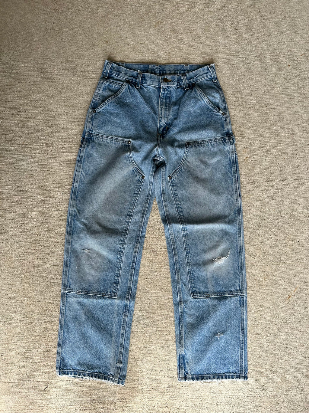Faded/Distressed Denim Carhartt Double Knees 32x32